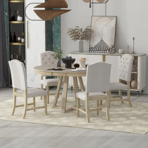 Skogstopp Møbel Sett - White Wood Nordic Dining Table Set