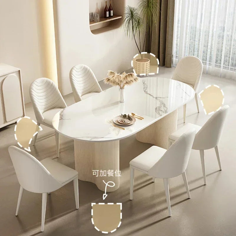 Ren Hvitt Spisebord Sett - Simple Nordic Dining Table Set