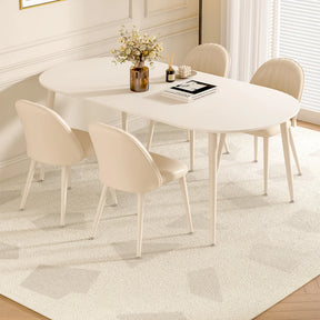 Hvitglød Marmorbord - Luxury White Nordic Dining Table Set