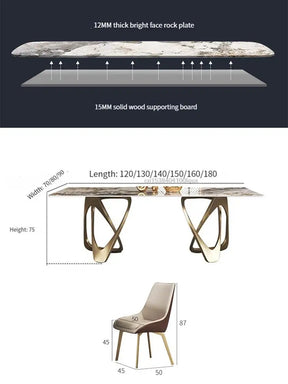 Gullstjerna Marmorbord - Luxury Nordic Dining Table Set