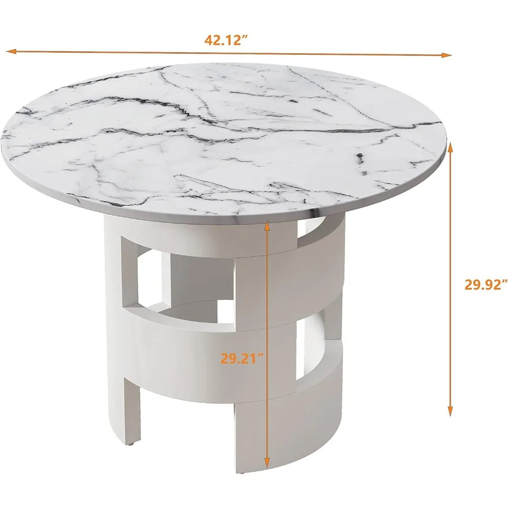 Hvitt Marmorhvelv Spisebord - Luxury Nordic Dining Table