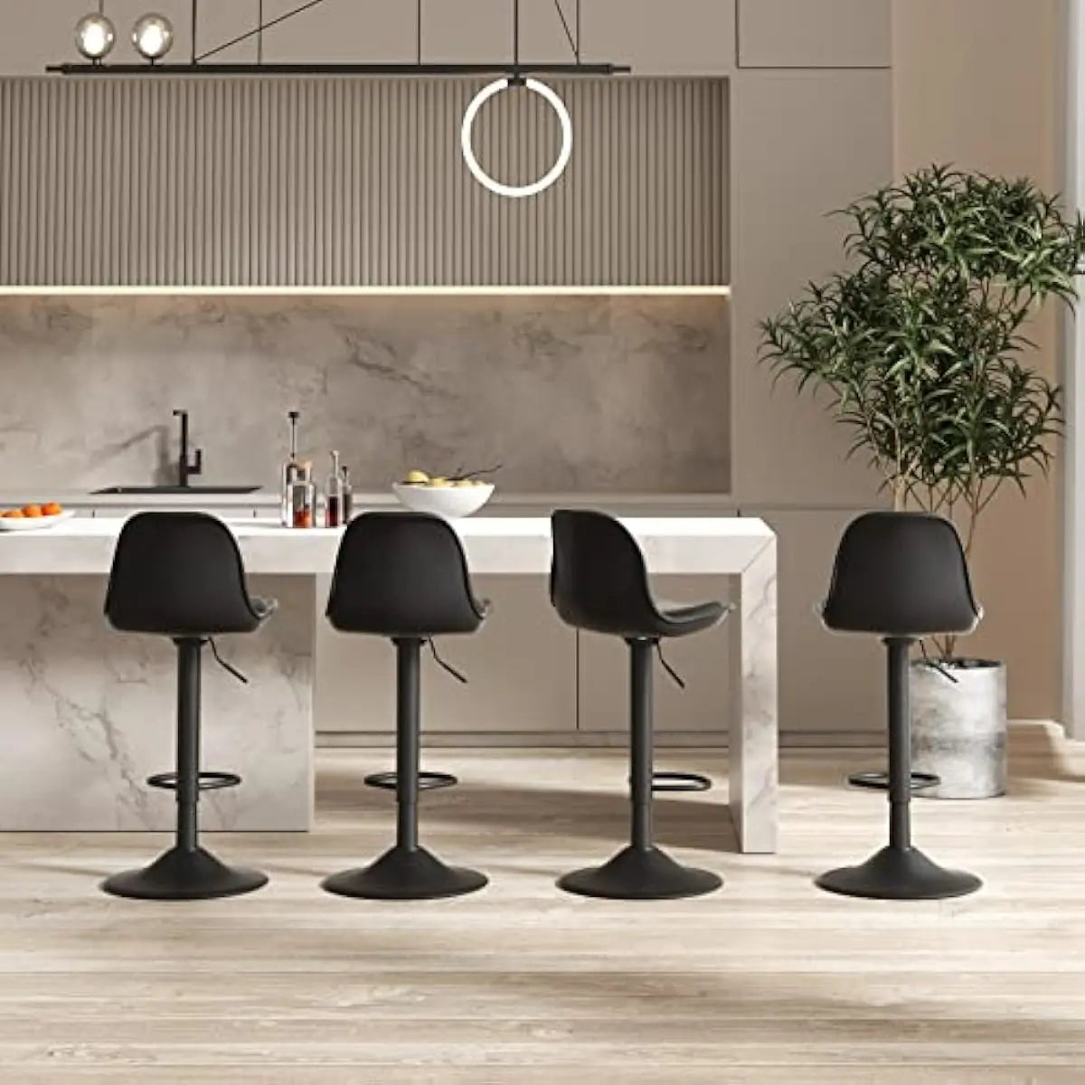 Hávarðr Svinghækkandi Hækistóll - 2 Luxury Nordic Bar Stool Set