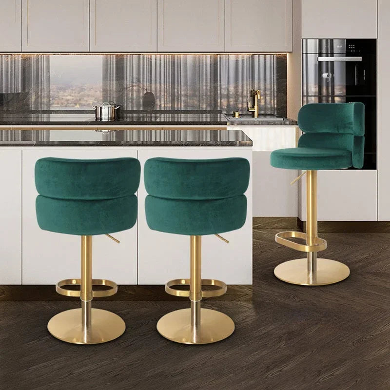 Freyja Fløyeltronen Stol - Luxury Nordic Velvet Bar Stool