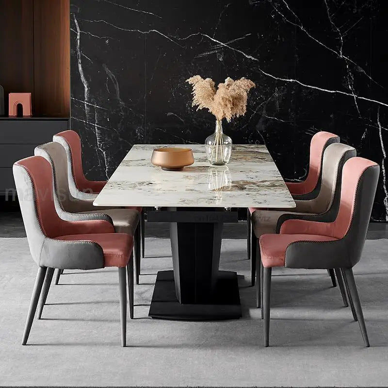 Isfjell Marmorprakt Spisebord - Luxury Nordic Dining Table Set