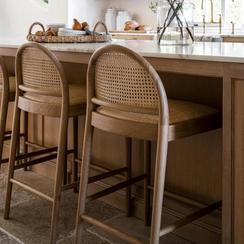 Hjalmar Treprakt Stol - 4 Luxury Wood Nordic Bar Stools