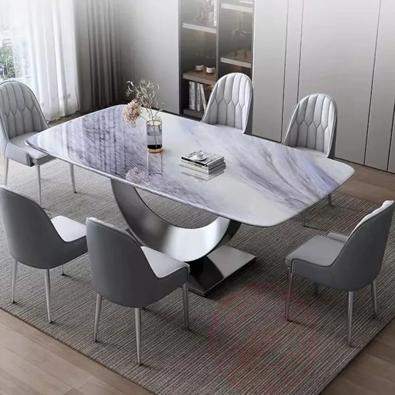 Haugr Gullstafir Marmorglans - Minimalist Nordic Dining Table