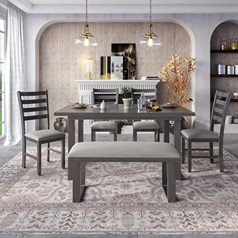RenBord Sett - Nordic Dining Table Set With Bench