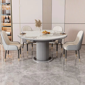 Steinmarmor Skjold Bord - Luxury Nordic Stone Dining Table Set