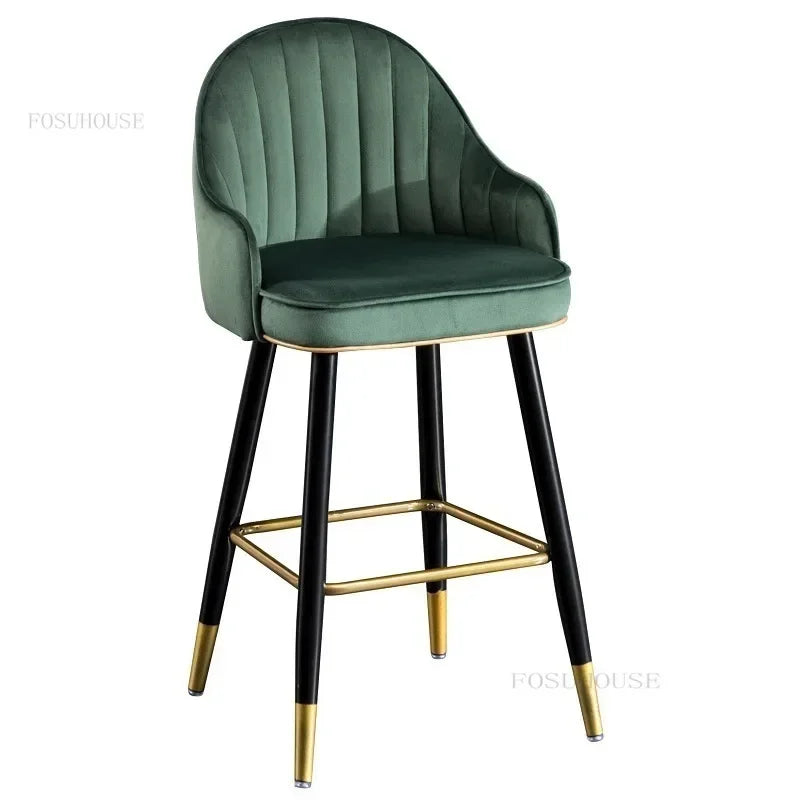 Olaf Velvetcrest - 1 Luxury Nordic Velvet Bar Stool