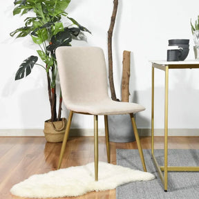 Gullstol - 4 Luxury Nordic Dining Chairs - Gold Legs