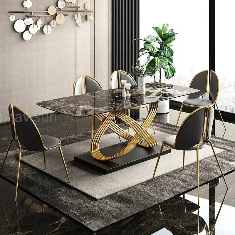 Nordisk Marmorprakt Spisebord - Luxury Nordic Dining Table Set