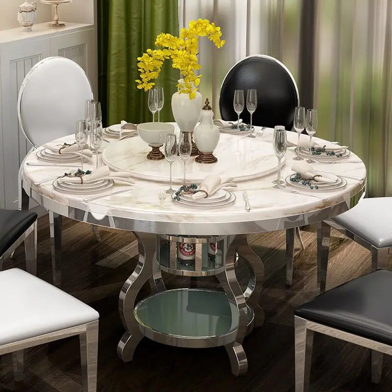 Gullmarmor Eleganse Sett - Luxury Nordic Round Dining Table Set