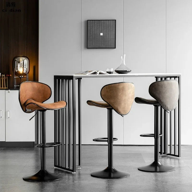 Magnus Lædersæde Højstol - 1 Luxury Nordic Bar Stool