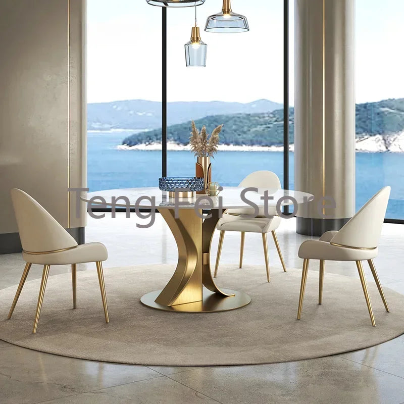 Svart Marmorprakt Spisebord - Luxury Nordic Dining Table Set