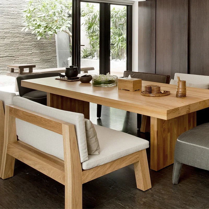 Skogvelldyr Eiketafel Spisesett - Luxury Nordic Wood Dining Table Set
