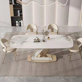 Hrafnstone Eikrune Steelmarq - Luxury Nordic Steel Dining Table Set