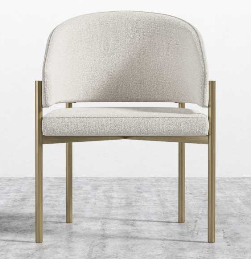 Solana Dining Chair, Antique Brushed Brass Base