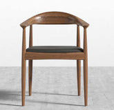 Round Chair, Monaco Black With Walnut