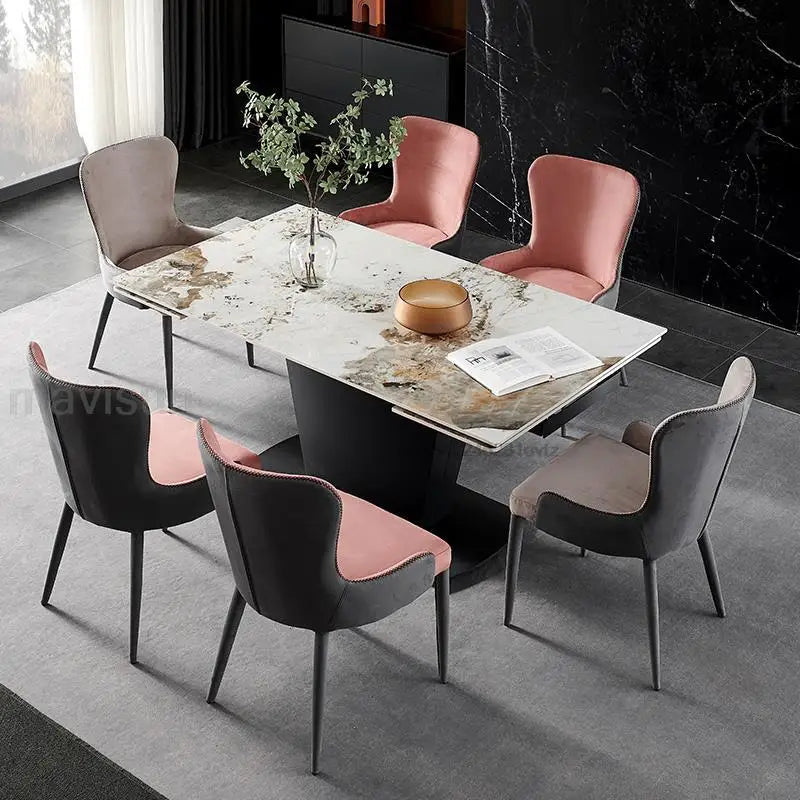 Isfjell Marmorprakt Spisebord - Luxury Nordic Dining Table Set