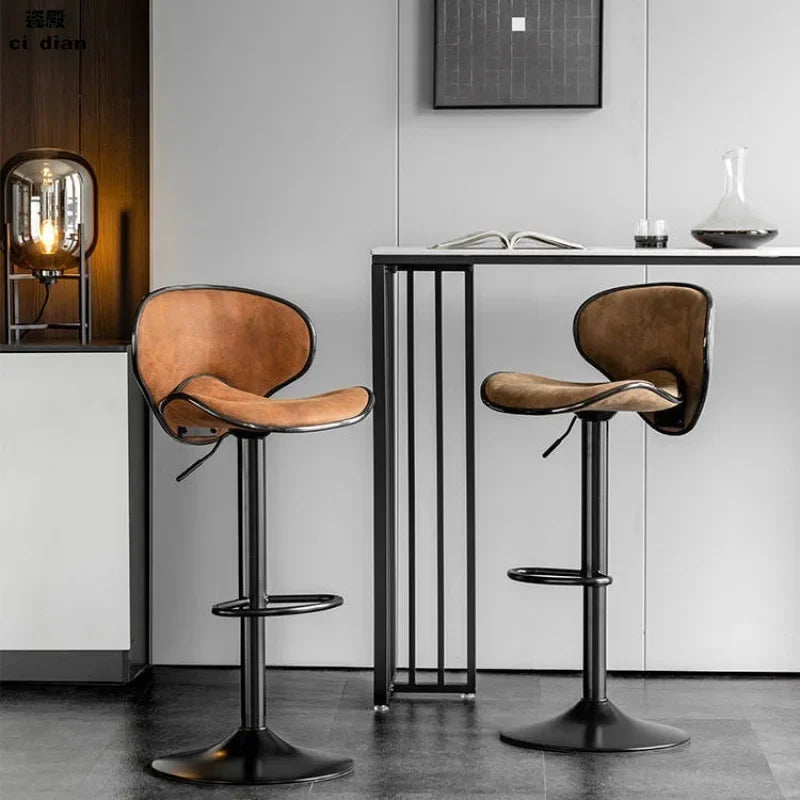 Magnus Lædersæde Højstol - 1 Luxury Nordic Bar Stool