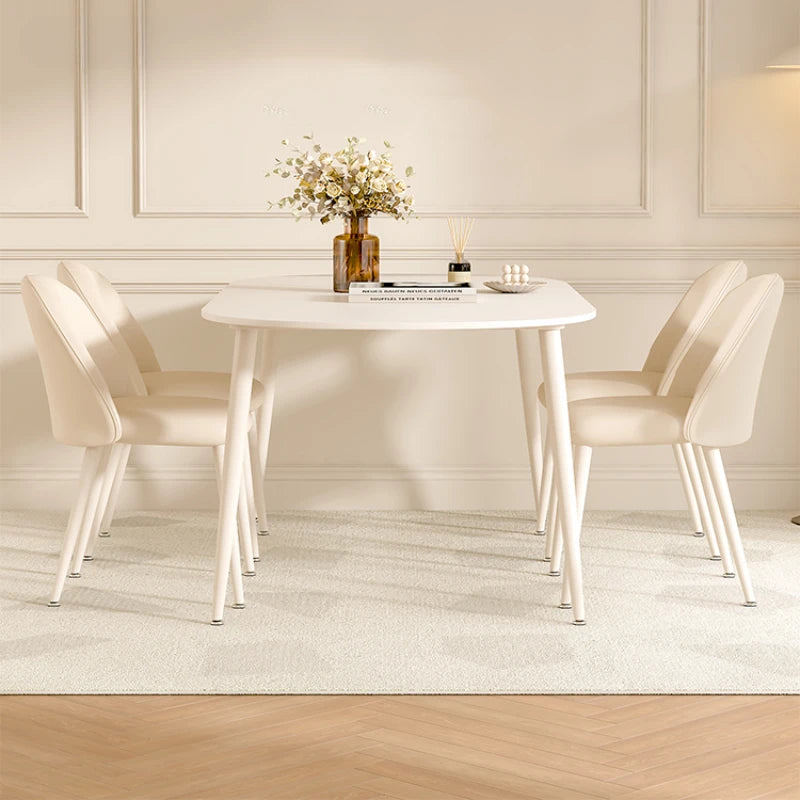 Hvitglød Marmorbord - Luxury White Nordic Dining Table Set