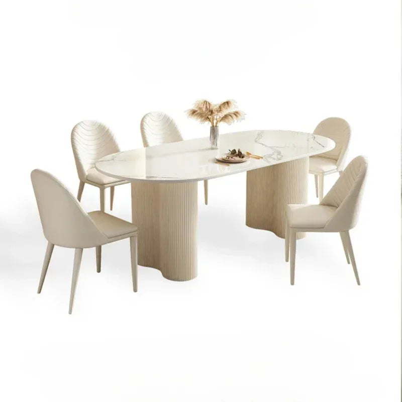 Ren Hvitt Spisebord Sett - Simple Nordic Dining Table Set