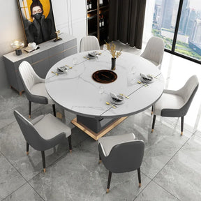 Høyadelig Marmorgull Spisegruppe - Luxury Nordic Dining Table Set