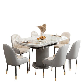 Steinmarmor Skjold Bord - Luxury Nordic Stone Dining Table Set