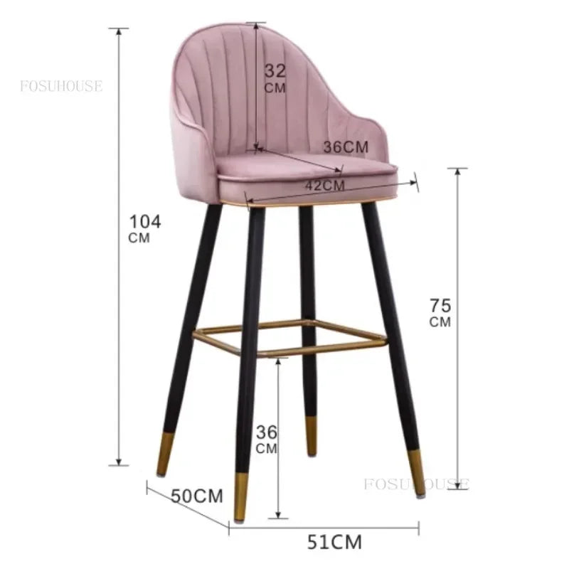 Olaf Velvetcrest - 1 Luxury Nordic Velvet Bar Stool