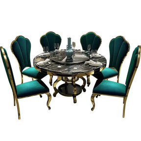 Gullmarmor Eleganse Sett - Luxury Nordic Round Dining Table Set