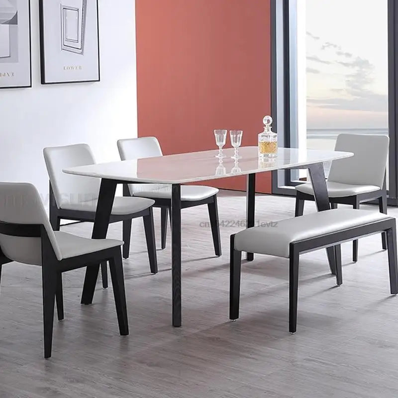 Nero Marmo Eleganza Tavolo - Luxury Italian Dining Table Set