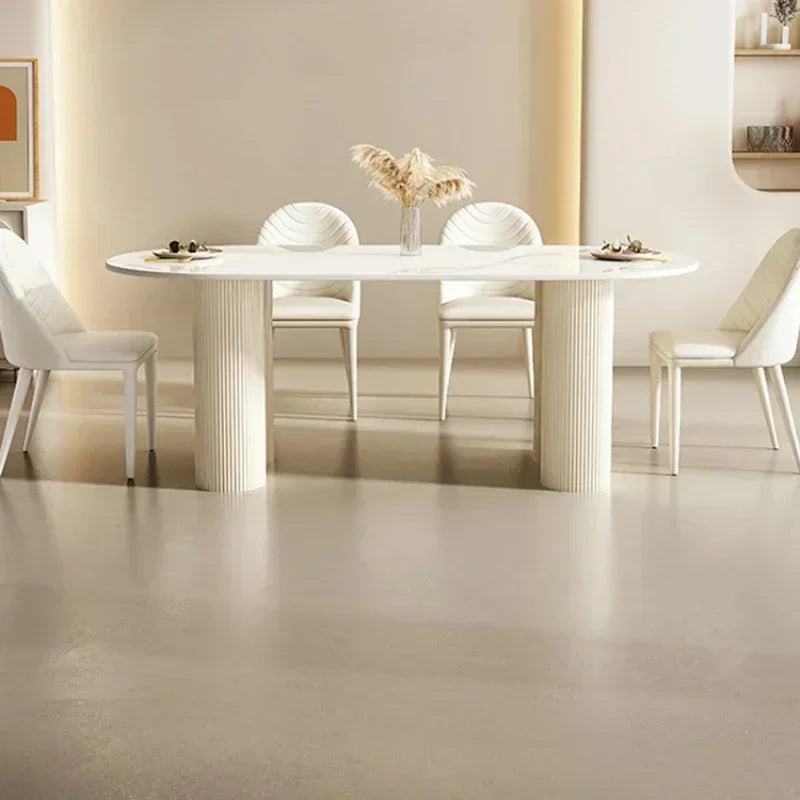 Ren Hvitt Spisebord Sett - Simple Nordic Dining Table Set
