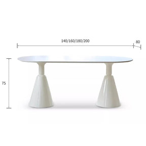 Snøhvit Prakt Bord - Luxury White Nordic Dining Table