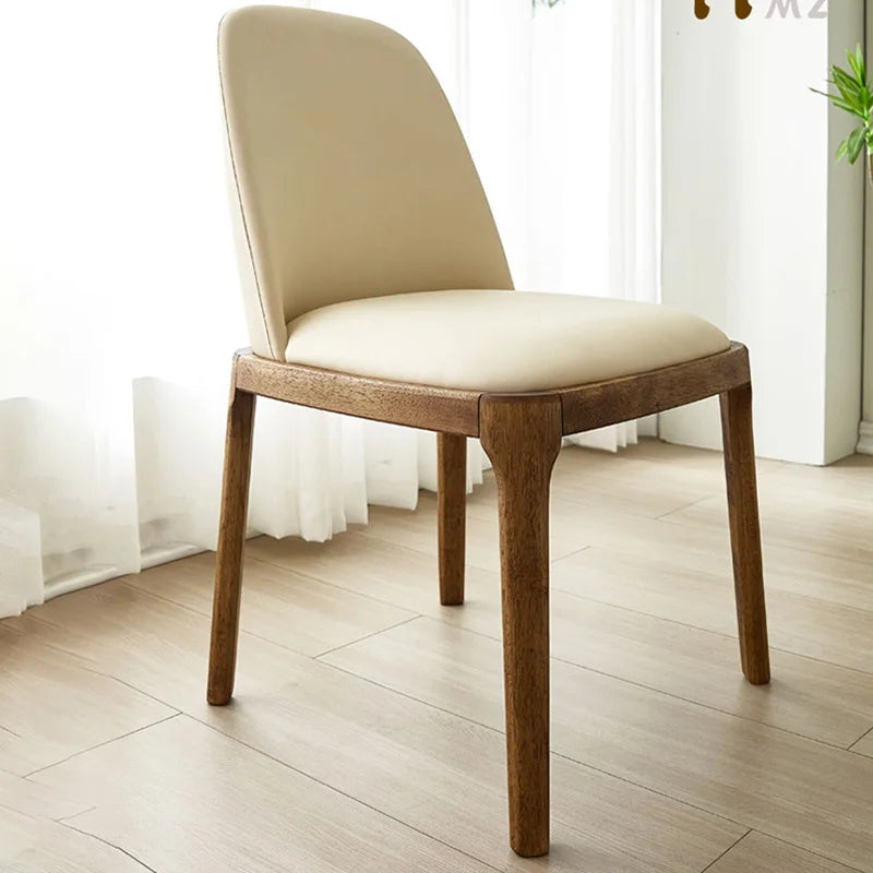 Læderluksus Stol - 1 Luxury Nordic Faux Leather Dining Chair