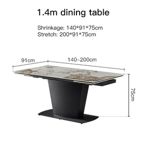 Glossy Rock Board Kitchen Table Modern Minimalist Light Luxury Extended Folding Table A Manger Chair Livingroom Furniture Set - FuturKitchen