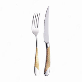 Kitchen Tableware Cutlery Set Silver Cutlery Set Stainless Steel Luxury Dinnerware Fork Spoon Knife Western Dinner Set Gold - FuturKitchen